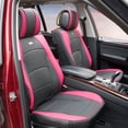 thumbnail image 4 of FH Group Car Seat Cover Leatherette Luxury Bucket Pair Seat Covers Black Pink w/ Free Air Freshener, 4 of 7