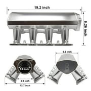 102mm Intake Manifold with Fuel Rails Throttle Body for Chevrolet Chevy GMC Pontiac LS LS1 LS2 LS6 (Silver)