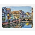 thumbnail image 1 of City Old Houses Bath Mat, Colorful Traditional French Houses River Lauch in Petite Venise Colmar, Plush Bathroom Decor Mat with Non Slip Backing, 29.5" X 17.5", Multicolor, by Ambesonne, 1 of 2