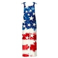 thumbnail image 5 of QATAINLAV Women's Casual Loose American Flag Graphic Jumpsuits Summer Sleeveless Wide Leg Linen Long Rompers 4th of July One Piece Overalls with Pockets Red S Lightning Sale, 5 of 6