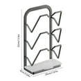 thumbnail image 3 of Wall-Mounted Rack, No-Drill Pot Lid Holder, Adhesive Mount Kitchen Organizer with Removable Tray, for Lids Cutting Boards Pans, Space Saving Storage Solution, Gray Iron Construction, for Home Cooks, 3 of 7