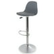 thumbnail image 1 of Silla para Bar y Barra de Cocina con Respaldo y Reposapies de Altura Ajustable Banco Taburete Giratorio con Asiento Acolchado de Diseño Moderno Gris, 1 of 7