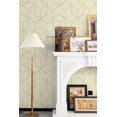 thumbnail image 3 of Papel Pintado Beige Y Dorado Para Despegar Y Pegar, Papel De Contacto Hexagonal A Rayas Doradas, Papel De Pared Autoadhesivo Extraíble, Vinilo Geométrico Impermeable Para Decoración De Cajones, Estant, 3 of 5