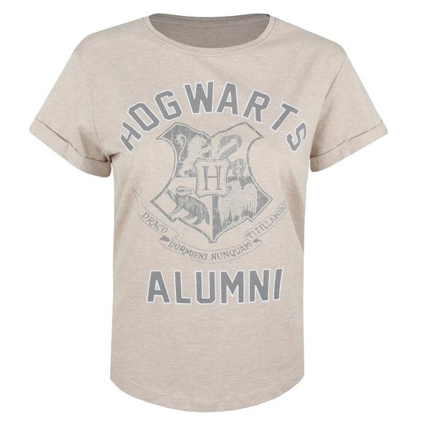 Harry Potter - Camiseta Hogwarts Alumni para Mujer (Avena Jaspeado)