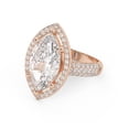 thumbnail image 3 of AFFY Halo Solitaire Engagement Rings for Women Center 17.5x10mm Marquise and Round Cut Lab Created Moissanite Wedding Anniversary Ring In 14K Solid Rose Gold Size-5, 3 of 6
