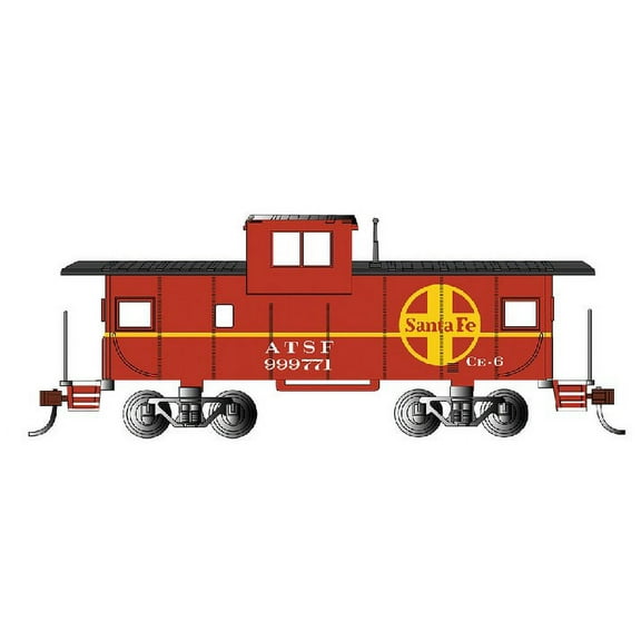 Bachmann-36' Wide-Vision Caboose - Ready to Run - Silver Series(R) -- Santa Fe #