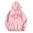 thumbnail image 3 of Women's Letter Print Hoodies Long Sleeved Hoodie With Pockets Tops Women Casual Fall Lightweight Pullover Zip Hoodie Dress Women's Hoodies Zip up Womens Long Sweatshirt Women Full Zip Hoodie Woman, 3 of 3