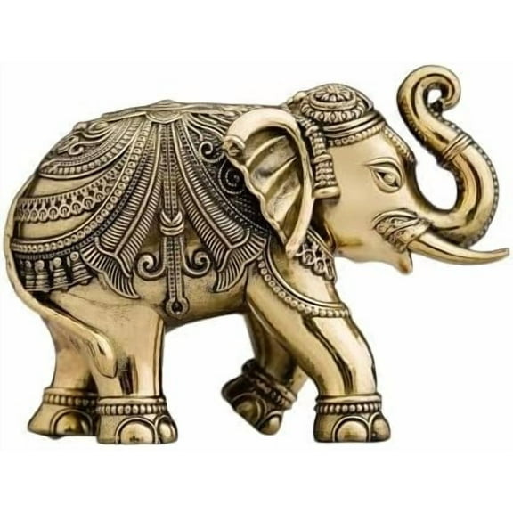 brass elephant trunk up statue / haathi for home décor/ office décor/ gift item