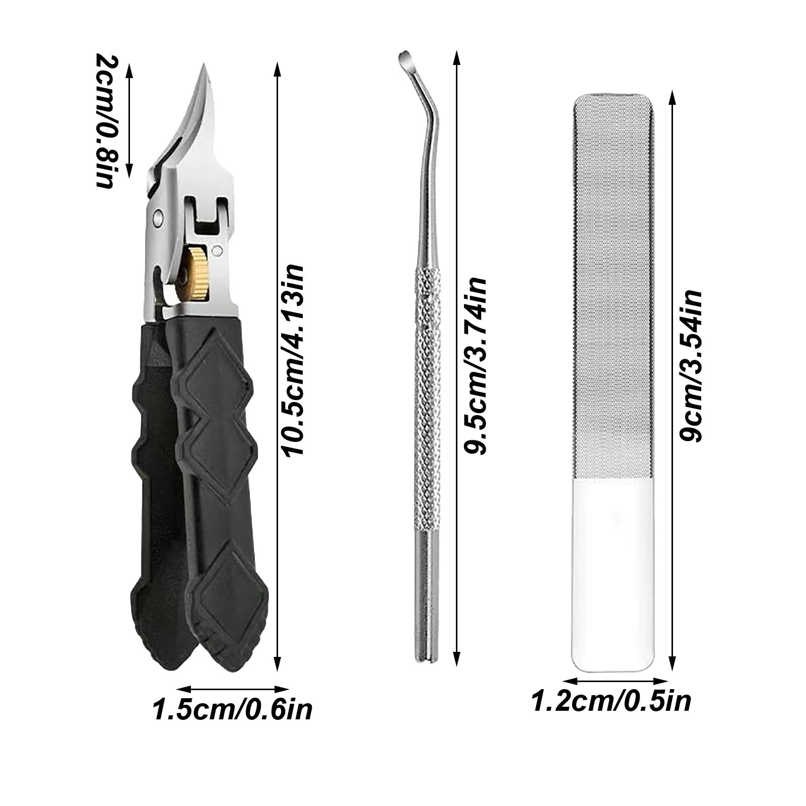 Pointed Tip Nail for Thick Hard Nails with Non Ergonomic Handle – Precision Cutting Tool for Fingernails and Toenails