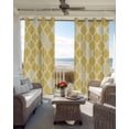 thumbnail image 2 of Yellow Geometric Blackout Curtains for Bedroom/Living Room, Thermal Insulated Kitchen Curtains, Morocco Modern Abstract Plaid Art Grommet Darkening Window Treatment Drapes 42"x63"x2, 2 of 8