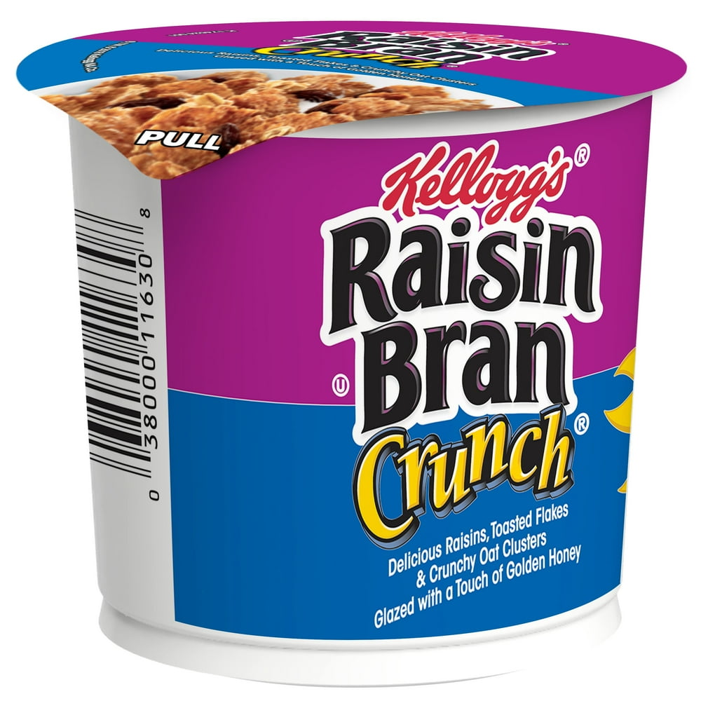 Kellogg's Raisin Bran Crunch Breakfast Cereal Cup, Fiber Cereal, Made