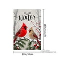 thumbnail image 4 of JOOCAR Hello Winter Cardinal Birds on Snowy Branches Linen Garden Flag for Winter Christmas Home Outdoor Garden Yard Door Decor 12x18 inch, 4 of 5