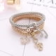 thumbnail image 3 of 3 unids/set multicapa mariposa corazón elefante encantos cadena pulsera cristal pulsera elástica para mujeres niñas joyería Feliz Sencillez, 3 of 5
