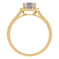 thumbnail image 4 of 1.86 ctw Solitaire with Zirconia Diamond Accents Anniversary Ring for Women | Emerald Cut Blue Moissanite | Hyperallergenic Solid 18K Yellow Gold, 4 of 5