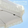 thumbnail image 5 of AMMSUN 7ft Fringe Patio Umbrella, Outdoor Table Tassels Umbrella with Push Button Tilt UPF50+ Shade Shelter,Cream White Camping Sun, 5 of 9