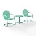 thumbnail image 2 of Crosley Furniture Griffith 3 Piece Metal Patio Conversation Set in Aqua, 2 of 7