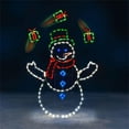 thumbnail image 3 of Christmas Light String Figurine Ornament Penguin Fun Animated Snowball Fight Active Frame Decor Snowman LED Night Light Luminous Indoor Outdoor Party Garden Lawn Figurine, 3 of 7