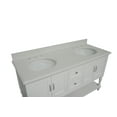 thumbnail image 2 of Beverly 60" Double Bathroom Vanity with White Cabinet and Quartz Top, 2 of 7