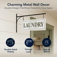 thumbnail image 6 of American Art Decor Self‑Serve Laundry Metal Sign - Double‑Sided Wall Decor for Laundry Room, Rustic Black/White/Green "Laundry Open 24 Hours" Sign, 6 of 6