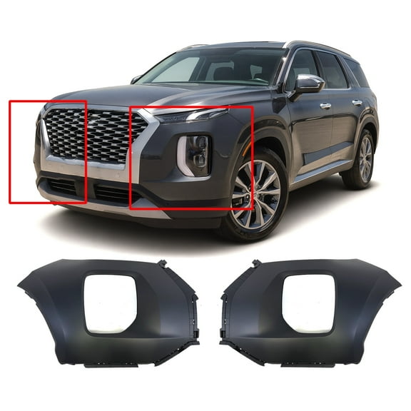 DCP Front Bumper Cover Left/Right Kit For 2020-2022 Hyundai Palisade HY1017100/6100