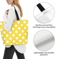 thumbnail image 3 of Fotbe Yellow And White Polka Dot Bolsa Tote Estética de Lona con Estampado para Mujer - Bolsa Reutilizable de Hombro Casual para Vacaciones, Compras, Trabajo y Gimnasio, 3 of 8