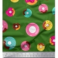 thumbnail image 1 of Soimoi Tissu Satin Modal Vert Imprimé Donuts par Yard 42 Pouces de Large, 1 of 5