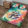 thumbnail image 3 of Funny Watercolor Adorable Pitbull Peeking Through Torn Paper Effect Quilt Bedding Set Terrier Dog Lover 1 Blanket Bed Cover 2 Pillowcases - 00026, 3 of 5
