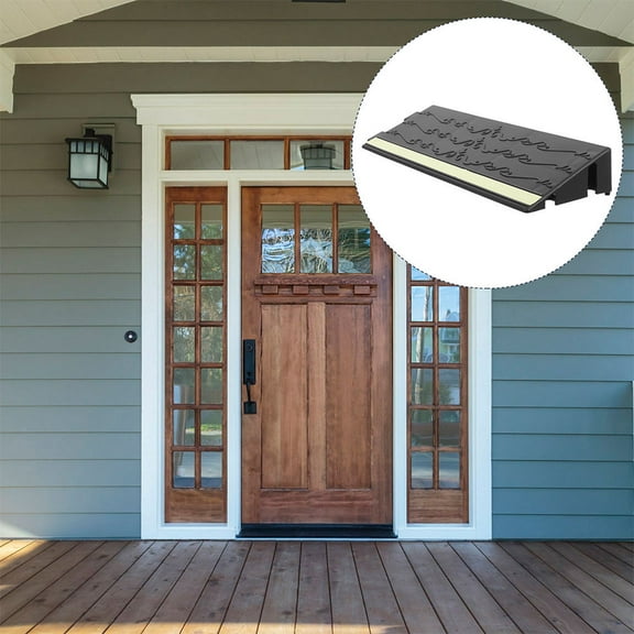 BESTOYARD Rubber Threshold Ramp for Home Use Portable Black Wheelchair Ramp with Night Glow