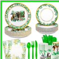 thumbnail image 2 of Safari Adventure Party Set - 168 Pcs Jungle Theme Decorations for Baby Showers and Wild Birthday Celebrations. Includes Disposable Tableware for 24 Guests., 2 of 5
