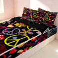 thumbnail image 2 of Erosebridal Cute Floral Zipper Twin Comforter Sets with Fitted Sheet and 2 Pillowcases, Kawaii Blossom Zipper Bedding Set, Black Reversible, Black Multicolored, Black Reversible, 2 of 7
