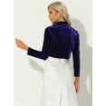 thumbnail image 3 of Unique Bargains Women's Halloween Costume Velvet Shrugs Open Front Cropped Bolero Jacket S Purple, 3 of 6