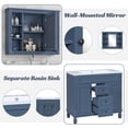 thumbnail image 5 of 36 inch Bathroom Vanity with Sink, Bathroom Sink Vanity with Sink Combo and Mirror Cabinet, Built-in 2 Soft Closing Doors and 2 Drawers, Freestanding Bathroom Vanity Cabinet for Bathroom, Blue, 5 of 9
