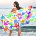 thumbnail image 7 of GZHJMY Color Handprint Beach Towel Oversized Towel Blanket, Thin Lightweight Microfiber Sand Free Quick Dry Towel, 30”X60” Multipurpose Pool Bath Yoga Swim Shower Towel, 7 of 7