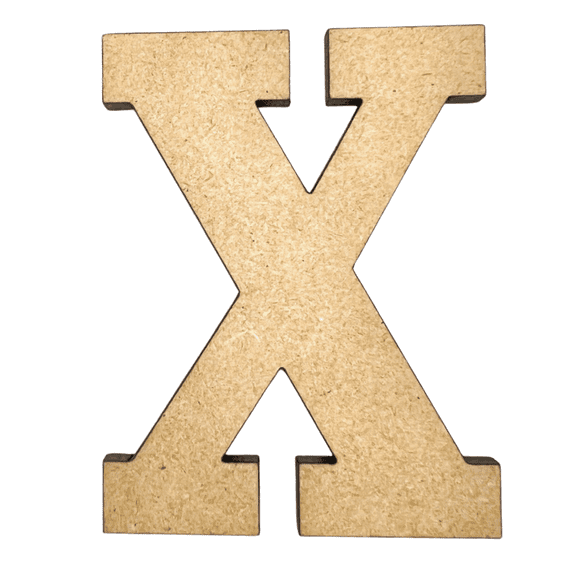 22" Tall MDF Letter X | 1/8" Thick | Krafty Supply Letters | RockTimes