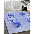 thumbnail image 2 of Ahgly Company Indoor Square Patterned Light Slate Blue Area Rugs, 6' Square, 2 of 6