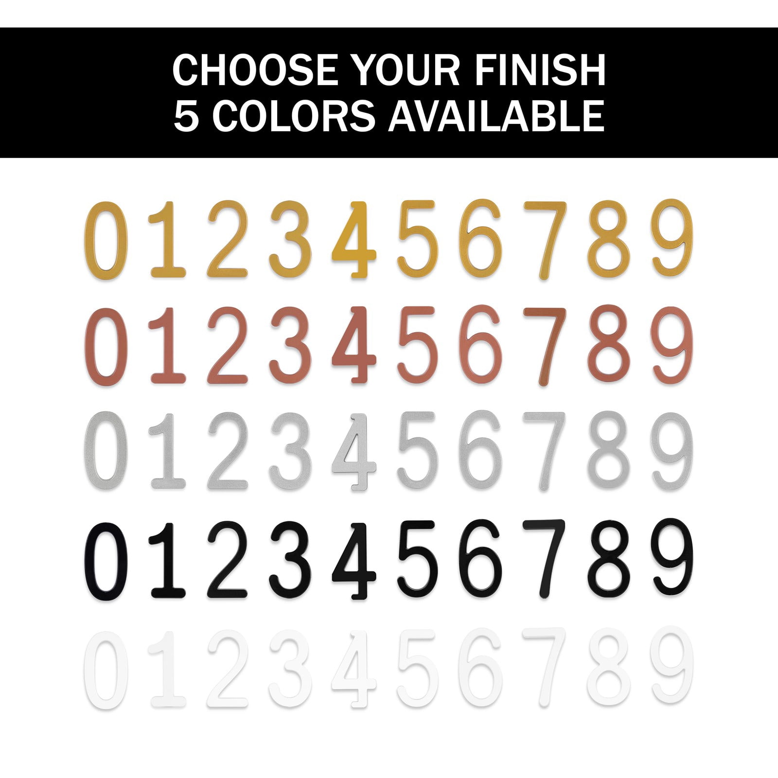 ColourTree 3D Floating House Numbers - 4.3" Aluminum Modern Address Sign for Home Exterior - Weatherproof & Rust-Free Decorative Digits (5 Finishes Available)