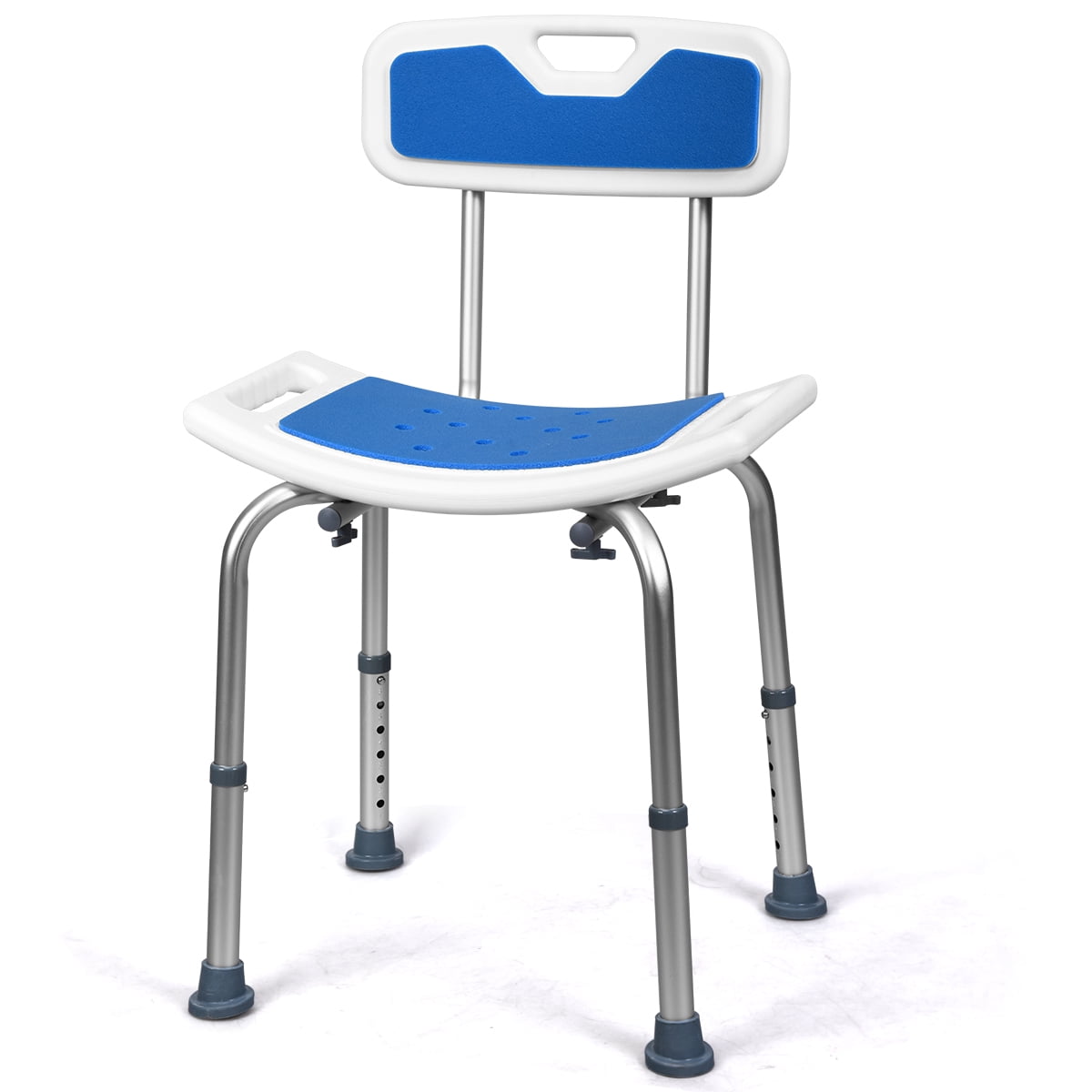 Costway Shower Bath Chair 6 Adjustable Height Non-Slip Bathtub Stool w/ Padded Back&Seat 