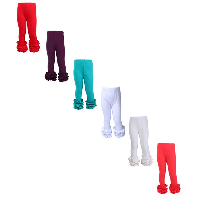 WEAIXIMIUNG Multiple Toddler Baby Girls Leggings Ribbed Lace Trim Footless Ruffle Tight Stocking Bottom Pants 5T