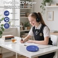 thumbnail image 5 of Gueray Portable CD Player for Car with Earphones LCD Display, Personal Disc CD Players&nbsp;for&nbsp;Home, Sports Supports MP3 WMA PROG & Memory Function, 5 of 9