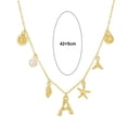 thumbnail image 5 of Ziurtnc Women Necklace 26 Alphabets Faux Pearl Starfish Decor Bohemian Beach Style Adjustable Length Party Club Choker Neck Ocean Jewelry, 5 of 8