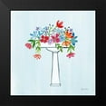 thumbnail image 2 of Zaman, Farida 12x12 Black Modern Framed Museum Art Print Titled - Floral Bathroom II Light Blue, 2 of 5