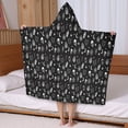 thumbnail image 5 of Black Gothic Skull Cat Pattern Hooded Bath Towel，50"x30" for Ages 3 To 12 Kids, Quick Dry Lightweight Soft Microfiber Hood Beach Towel Cover Up for Kids, 5 of 7