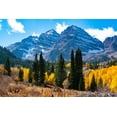 thumbnail image 2 of Ostrowitz, Mallorie 14x11 White Modern Wood Framed Museum Art Print Titled - Snowcapped Maroon Bells-Snowmass Wilderness in autumn, 2 of 4