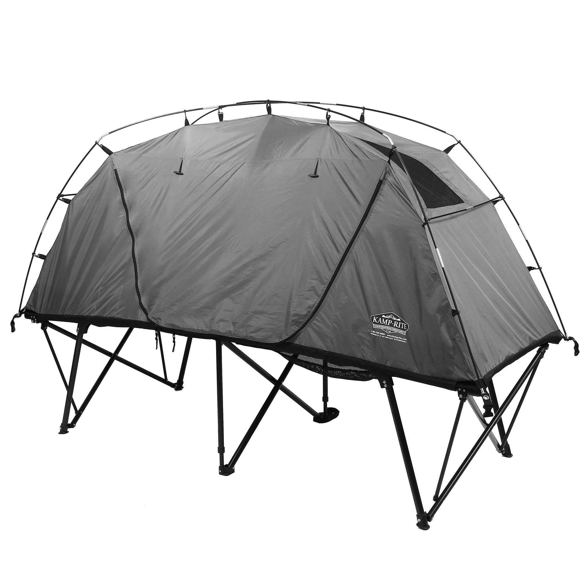 Kamp-Rite CTC XL Compact Light Collapsible Backpacking Camping Tent Cot, Gray