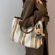 thumbnail image 4 of Bolso de lona a rayas para mujer, moderno bolso de mano para ir al trabajo, bandolera de hombro, tipo momia, 4 of 6