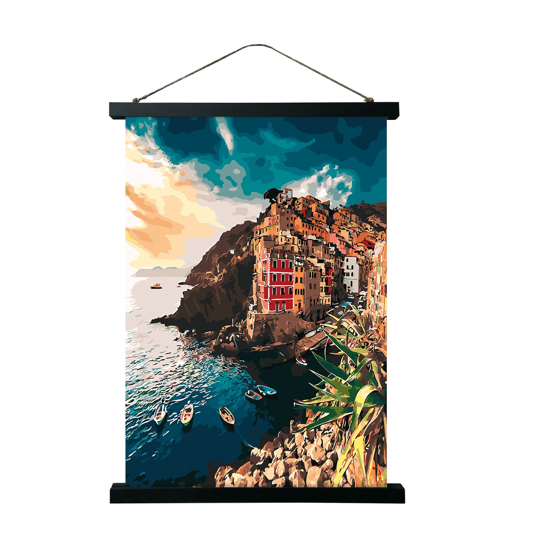 24" Black Wooden Magnetic Poster Hanger by Studio Décor - Magnet Frame for Photos - Maps - Posters - Prints - Pictures - and Artwork - 1 Pack