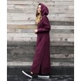 thumbnail image 1 of Vestido largo de punto suelto con capucha para mujer, vestidos casuales cálidos de felpa con bolsillo grande, Otoño e Invierno, 1 of 7