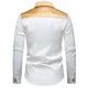thumbnail image 4 of Blusa y camisa de manga larga con cuello vuelto para hombre, blusa informal de moda con botones y retazos, blusa de manga larga con cuello vuelto, blusa de poliéster para hombre, 4 of 8