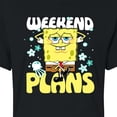 thumbnail image 3 of SpongeBob SquarePants - Weekend Plans - Juniors Cropped Cotton Blend T-Shirt, 3 of 6