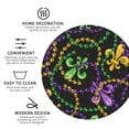 thumbnail image 4 of Pofeuu Mardi Gras6 Print Leather Coasters Set of 6, Round Cups Mugs Mat Pad for Home Kitchen Heat Resistant Drink Coasters,Round Shape, 4 of 7